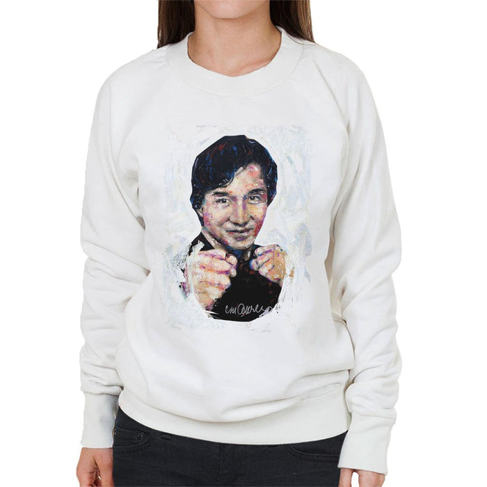 Sidney Maurer Original Portrait Of Jackie Chan Womens Sweatshirt - Womens Sweatshirt