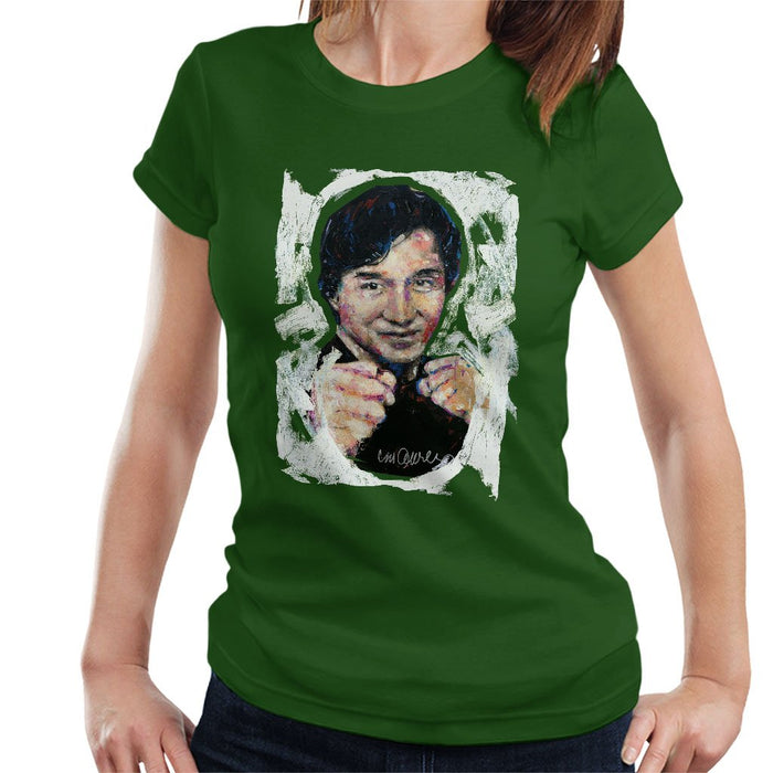 Sidney Maurer Original Portrait Of Jackie Chan Womens T-Shirt - Womens T-Shirt