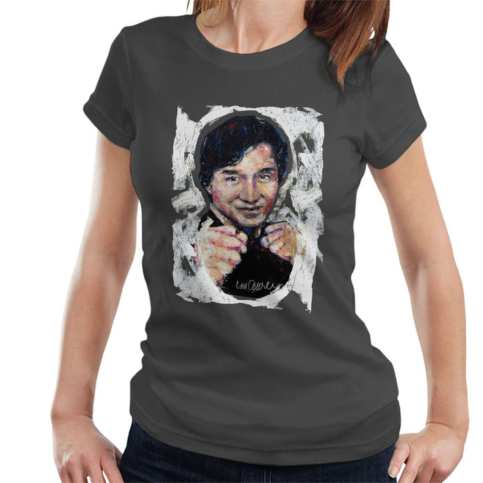 Sidney Maurer Original Portrait Of Jackie Chan Womens T-Shirt - Womens T-Shirt
