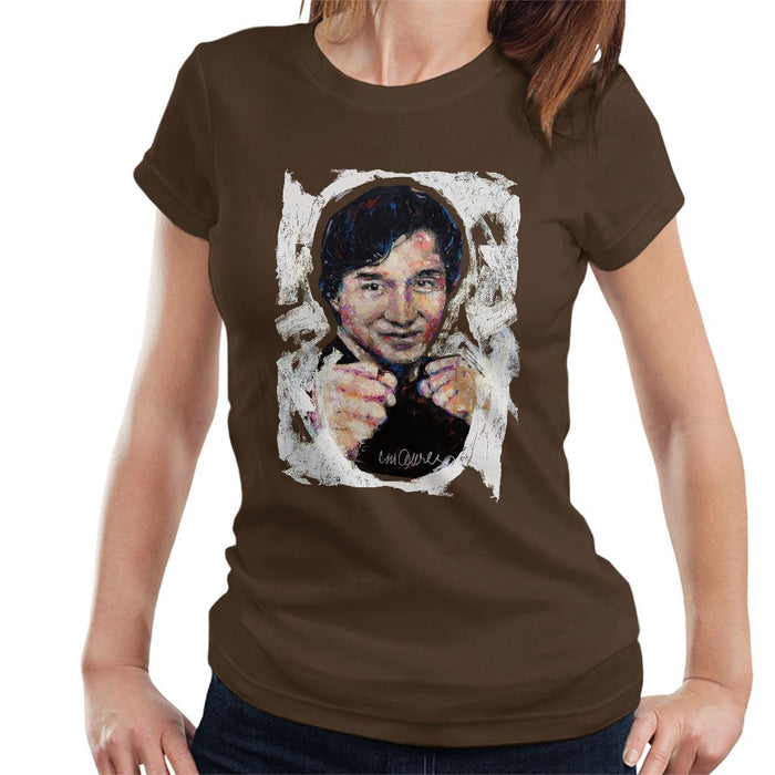Sidney Maurer Original Portrait Of Jackie Chan Womens T-Shirt - Womens T-Shirt