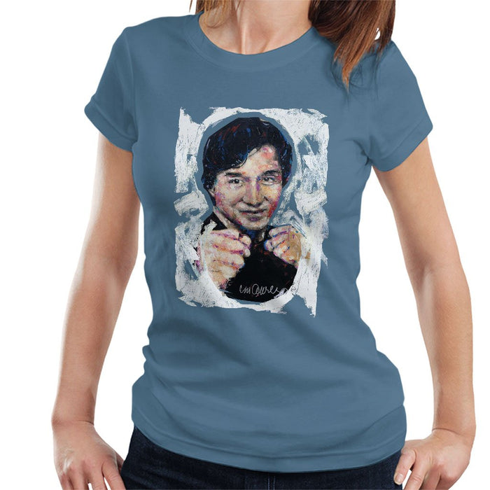 Sidney Maurer Original Portrait Of Jackie Chan Womens T-Shirt - Womens T-Shirt