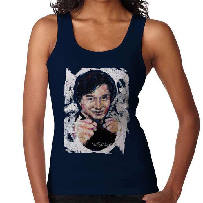 Sidney Maurer Original Portrait Of Jackie Chan Womens Vest - Small / Navy Blue - Womens Vest