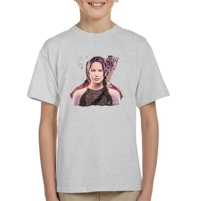 Sidney Maurer Original Portrait Of Jennifer Lawrence Hunger Games Kids T-Shirt - Kids Boys T-Shirt