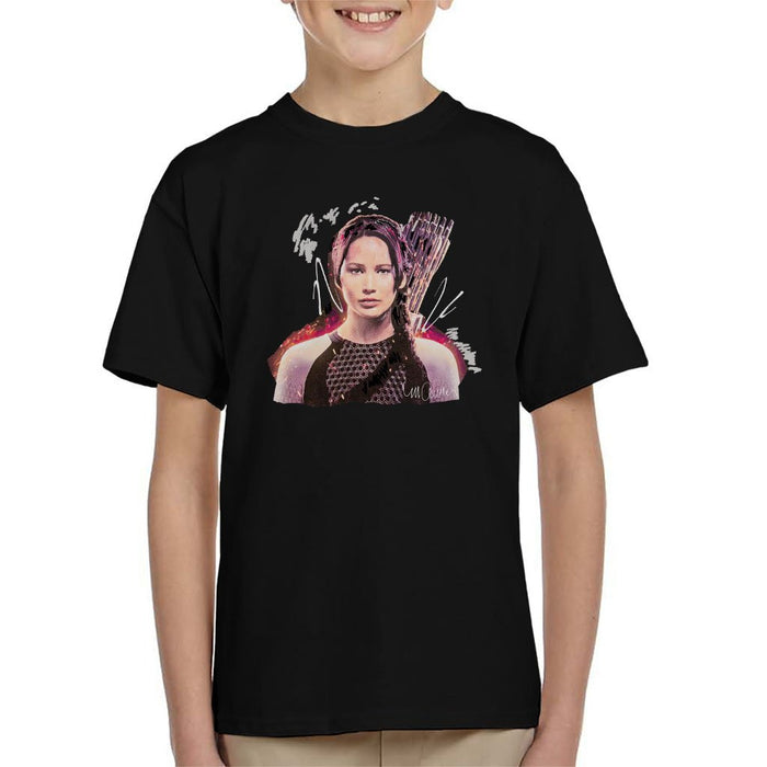 Sidney Maurer Original Portrait Of Jennifer Lawrence Hunger Games Kids T-Shirt - Kids Boys T-Shirt
