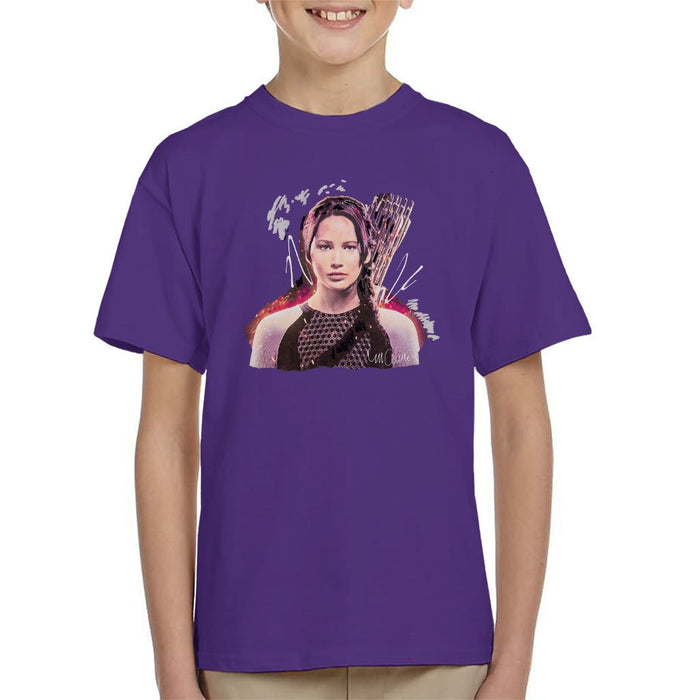 Sidney Maurer Original Portrait Of Jennifer Lawrence Hunger Games Kids T-Shirt - Kids Boys T-Shirt