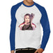 Sidney Maurer Original Portrait Of Jennifer Lawrence Hunger Games Mens Baseball Long Sleeved T-Shirt - Small / White/Royal - Mens Baseball