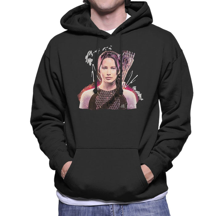 Sidney Maurer Original Portrait Of Jennifer Lawrence Hunger Games Mens Hooded Sweatshirt - Mens Hooded Sweatshirt