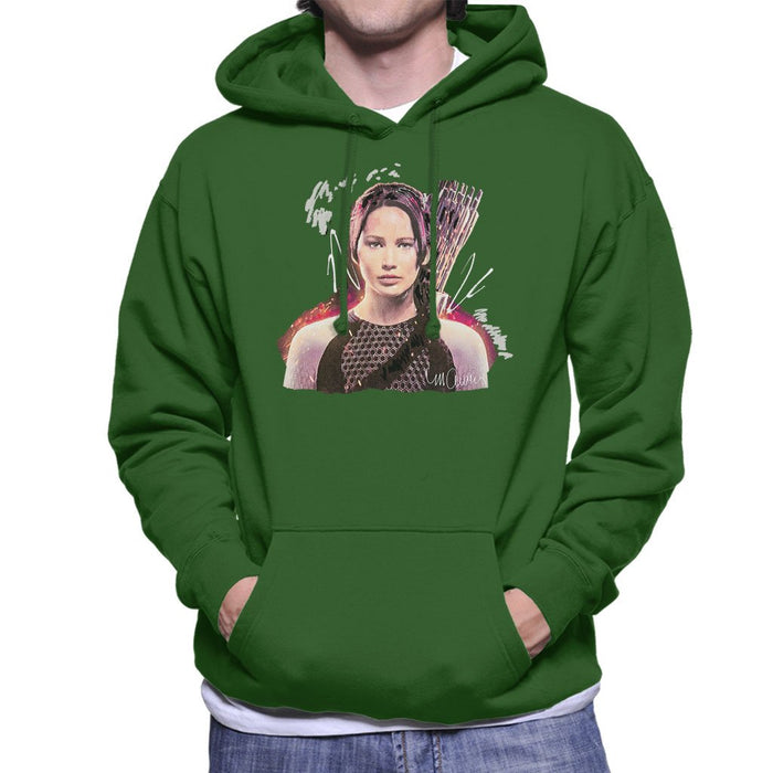 Sidney Maurer Original Portrait Of Jennifer Lawrence Hunger Games Mens Hooded Sweatshirt - Mens Hooded Sweatshirt