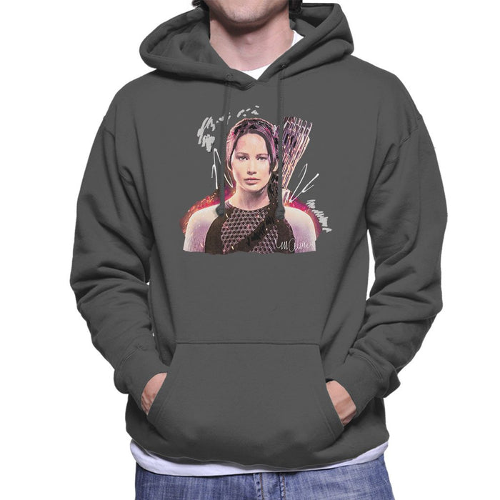 Sidney Maurer Original Portrait Of Jennifer Lawrence Hunger Games Mens Hooded Sweatshirt - Mens Hooded Sweatshirt