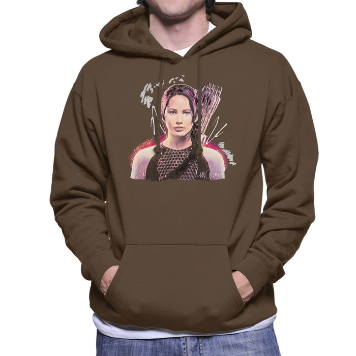 Sidney Maurer Original Portrait Of Jennifer Lawrence Hunger Games Mens Hooded Sweatshirt - Mens Hooded Sweatshirt