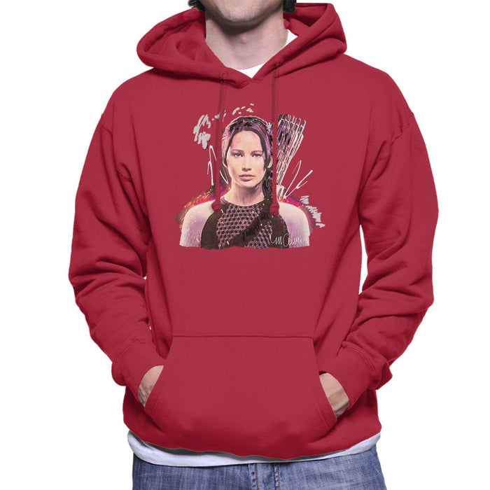 Sidney Maurer Original Portrait Of Jennifer Lawrence Hunger Games Mens Hooded Sweatshirt - Mens Hooded Sweatshirt