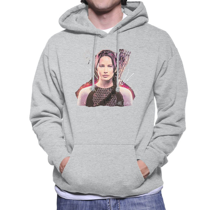 Sidney Maurer Original Portrait Of Jennifer Lawrence Hunger Games Mens Hooded Sweatshirt - Mens Hooded Sweatshirt