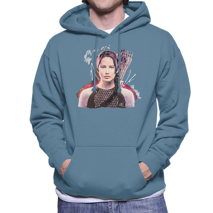Sidney Maurer Original Portrait Of Jennifer Lawrence Hunger Games Mens Hooded Sweatshirt - Mens Hooded Sweatshirt