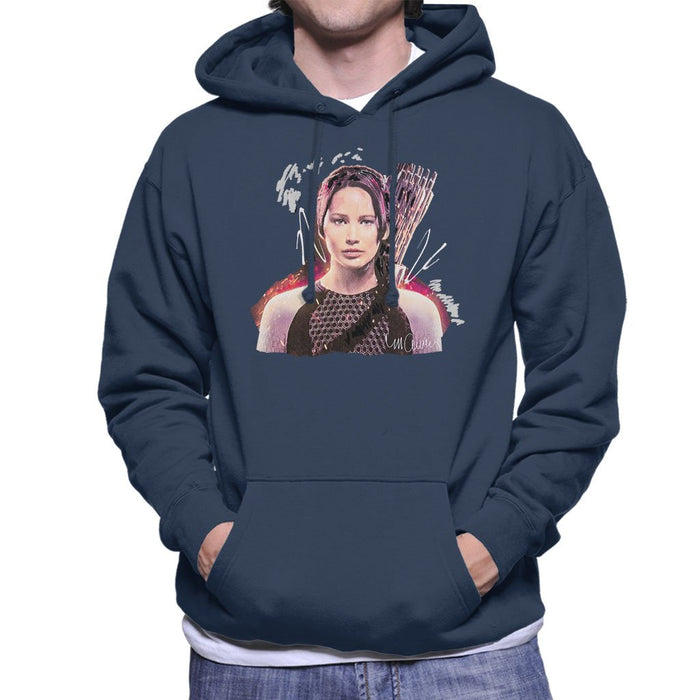 Sidney Maurer Original Portrait Of Jennifer Lawrence Hunger Games Mens Hooded Sweatshirt - Mens Hooded Sweatshirt