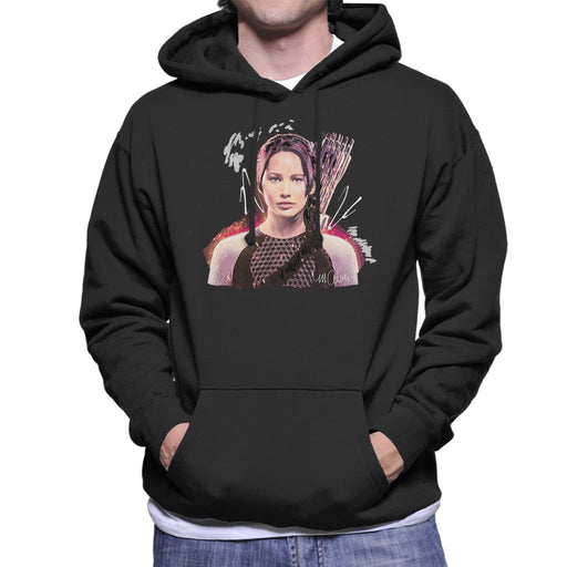 Sidney Maurer Original Portrait Of Jennifer Lawrence Hunger Games Mens Hooded Sweatshirt - Mens Hooded Sweatshirt