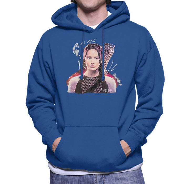 Sidney Maurer Original Portrait Of Jennifer Lawrence Hunger Games Mens Hooded Sweatshirt - Mens Hooded Sweatshirt