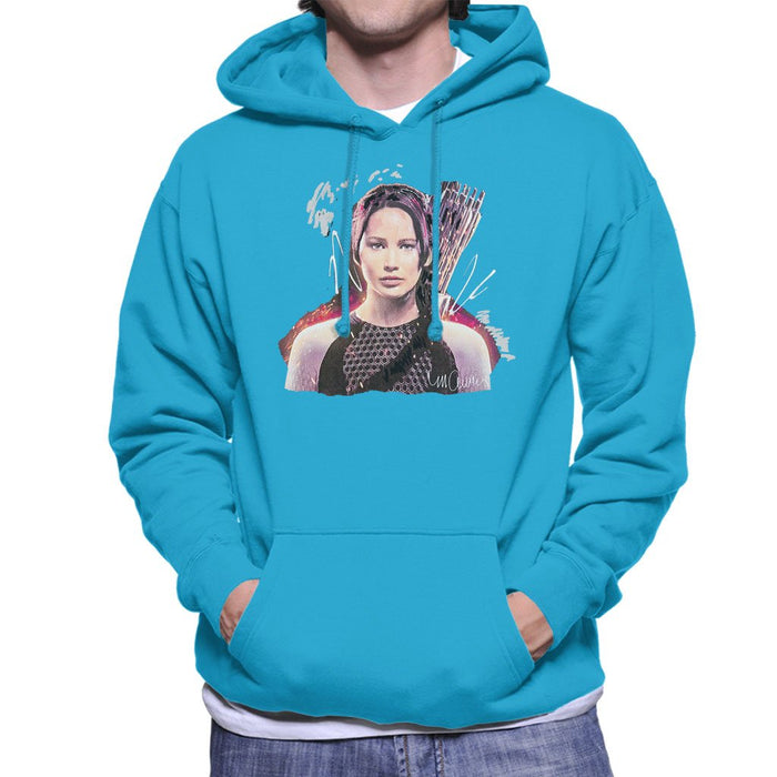 Sidney Maurer Original Portrait Of Jennifer Lawrence Hunger Games Mens Hooded Sweatshirt - Mens Hooded Sweatshirt