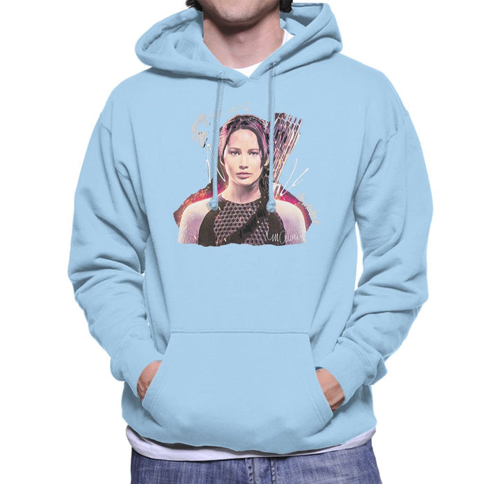 Sidney Maurer Original Portrait Of Jennifer Lawrence Hunger Games Mens Hooded Sweatshirt - Mens Hooded Sweatshirt