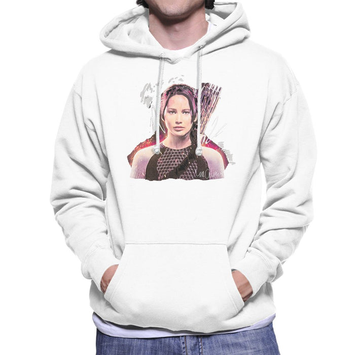Sidney Maurer Original Portrait Of Jennifer Lawrence Hunger Games Mens Hooded Sweatshirt - Mens Hooded Sweatshirt