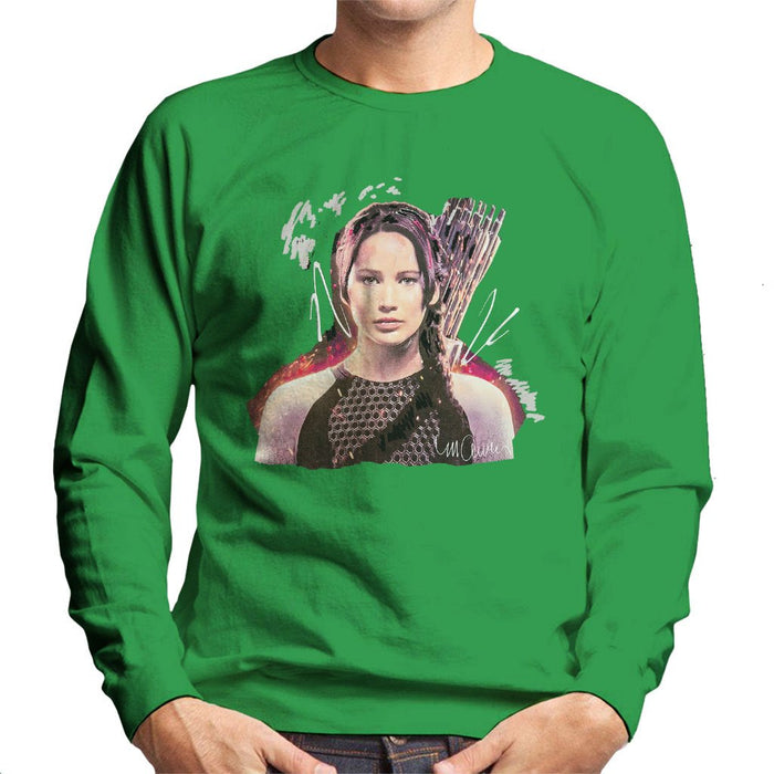 Sidney Maurer Original Portrait Of Jennifer Lawrence Hunger Games Mens Sweatshirt - Mens Sweatshirt