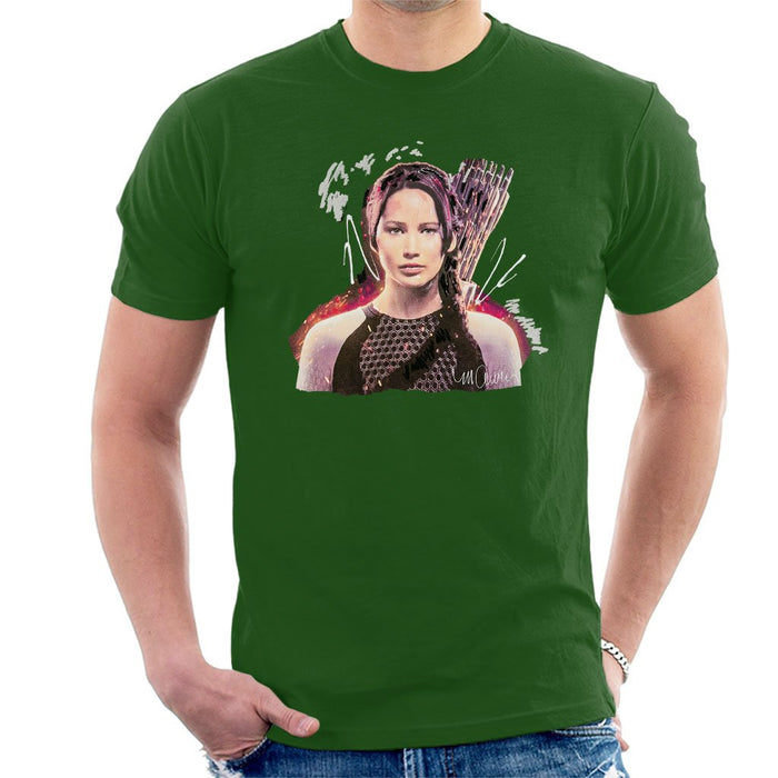 Sidney Maurer Original Portrait Of Jennifer Lawrence Hunger Games Mens T-Shirt - Mens T-Shirt