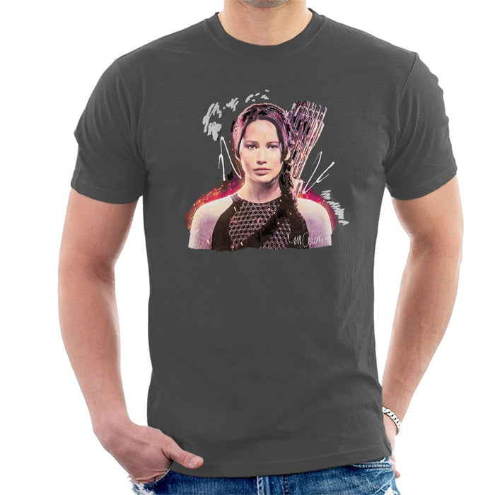 Sidney Maurer Original Portrait Of Jennifer Lawrence Hunger Games Mens T-Shirt - Mens T-Shirt