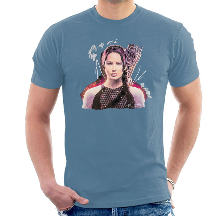 Sidney Maurer Original Portrait Of Jennifer Lawrence Hunger Games Mens T-Shirt - Mens T-Shirt