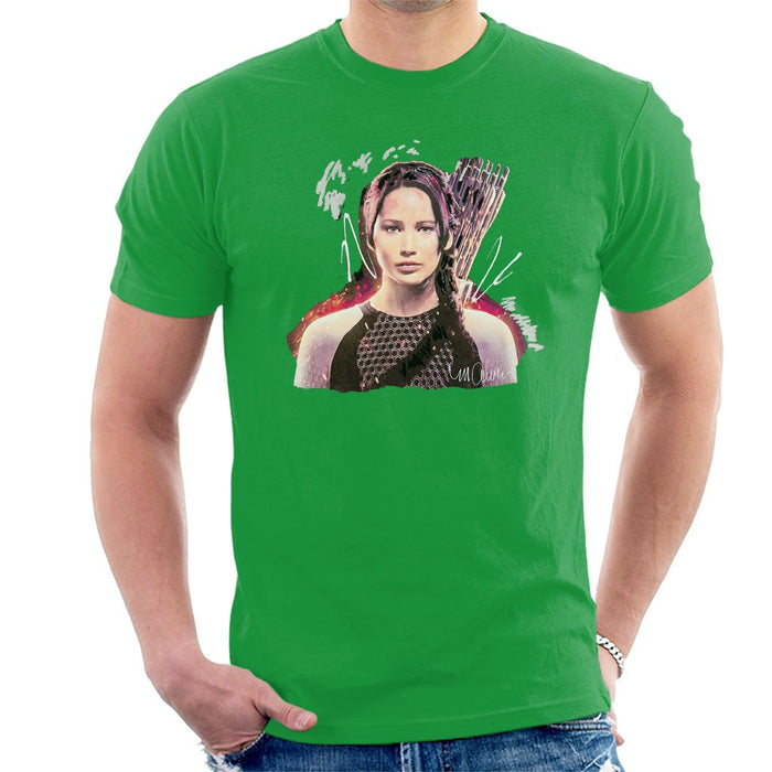 Sidney Maurer Original Portrait Of Jennifer Lawrence Hunger Games Mens T-Shirt - Mens T-Shirt