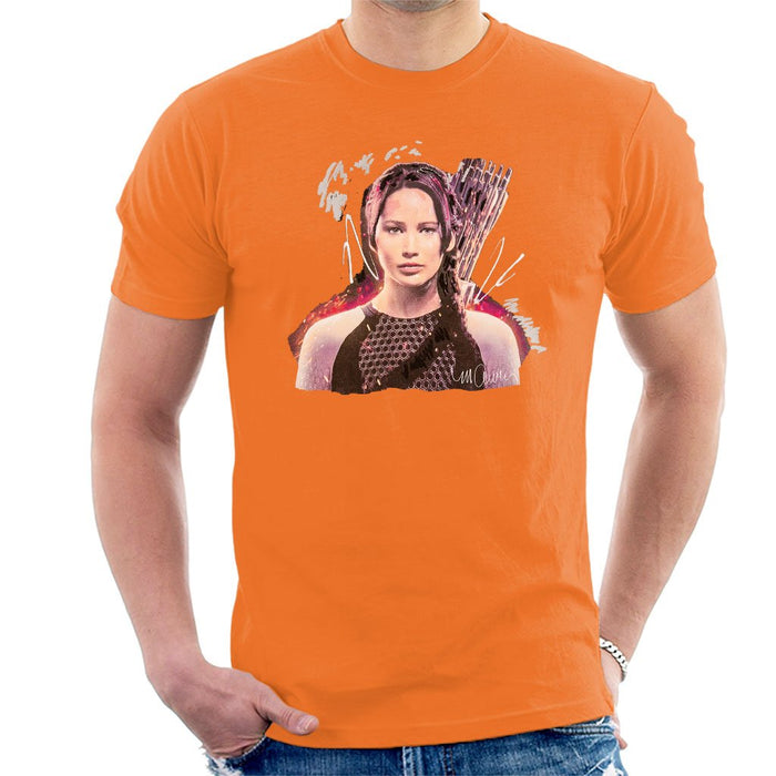 Sidney Maurer Original Portrait Of Jennifer Lawrence Hunger Games Mens T-Shirt - Mens T-Shirt