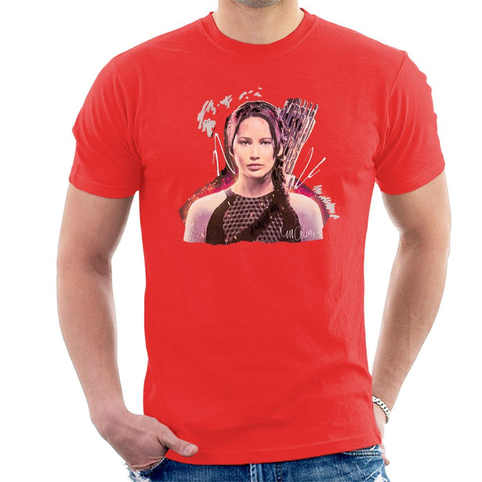 Sidney Maurer Original Portrait Of Jennifer Lawrence Hunger Games Mens T-Shirt - Mens T-Shirt