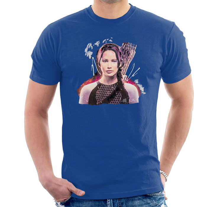 Sidney Maurer Original Portrait Of Jennifer Lawrence Hunger Games Mens T-Shirt - Mens T-Shirt