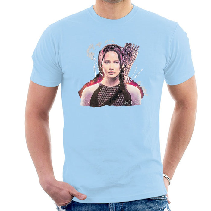 Sidney Maurer Original Portrait Of Jennifer Lawrence Hunger Games Mens T-Shirt - Mens T-Shirt