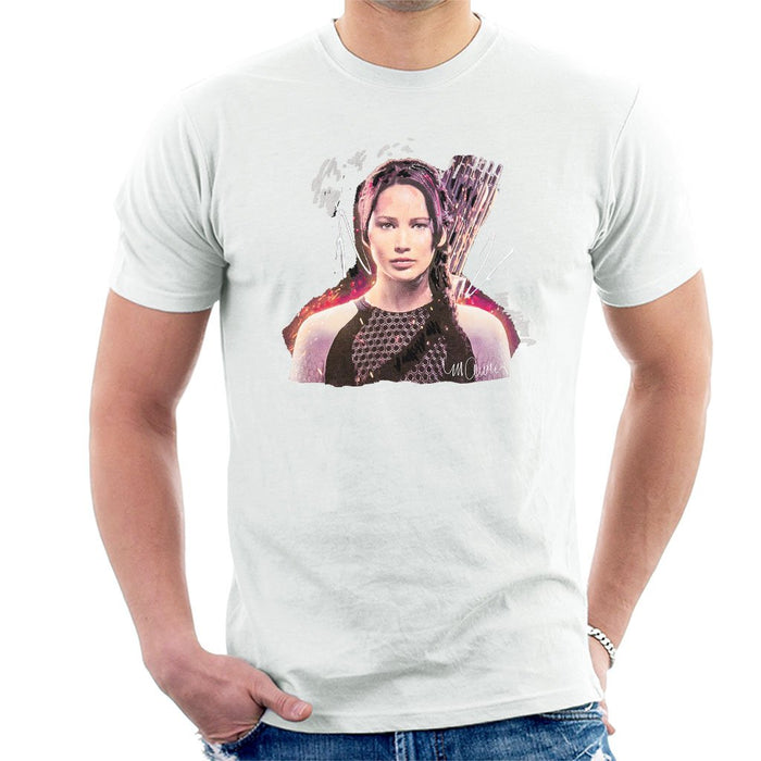 Sidney Maurer Original Portrait Of Jennifer Lawrence Hunger Games Mens T-Shirt - Mens T-Shirt