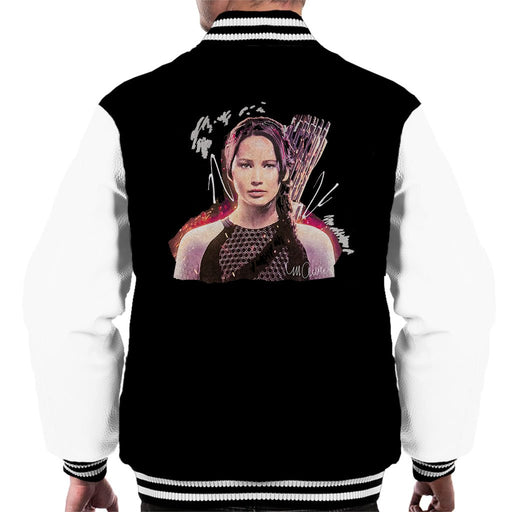 Sidney Maurer Original Portrait Of Jennifer Lawrence Hunger Games Mens Varsity Jacket - Mens Varsity Jacket