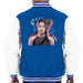 Sidney Maurer Original Portrait Of Jennifer Lawrence Hunger Games Mens Varsity Jacket - Small / Royal/White - Mens Varsity Jacket