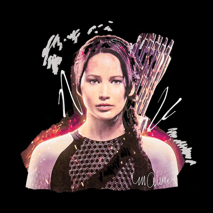 Sidney Maurer Original Portrait Of Jennifer Lawrence Hunger Games Kids Hooded Sweatshirt - Kids Boys Hooded Sweatshirt