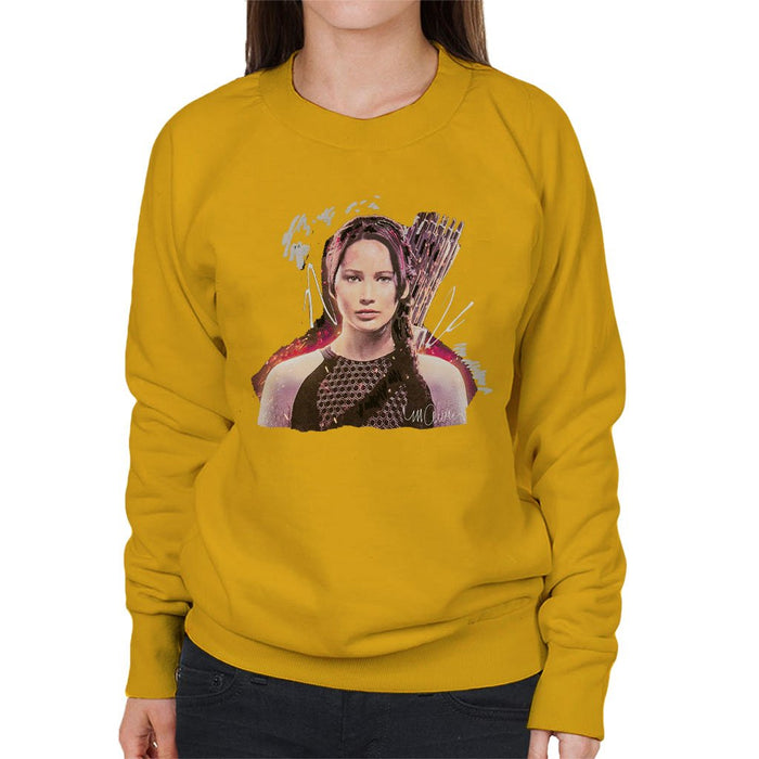 Sidney Maurer Original Portrait Of Jennifer Lawrence Hunger Games Womens Sweatshirt - Womens Sweatshirt