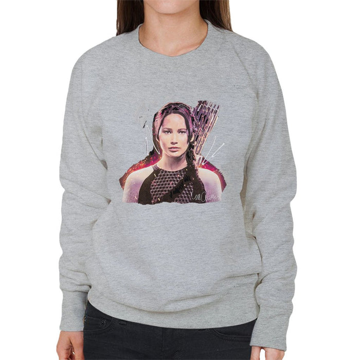 Sidney Maurer Original Portrait Of Jennifer Lawrence Hunger Games Womens Sweatshirt - Womens Sweatshirt