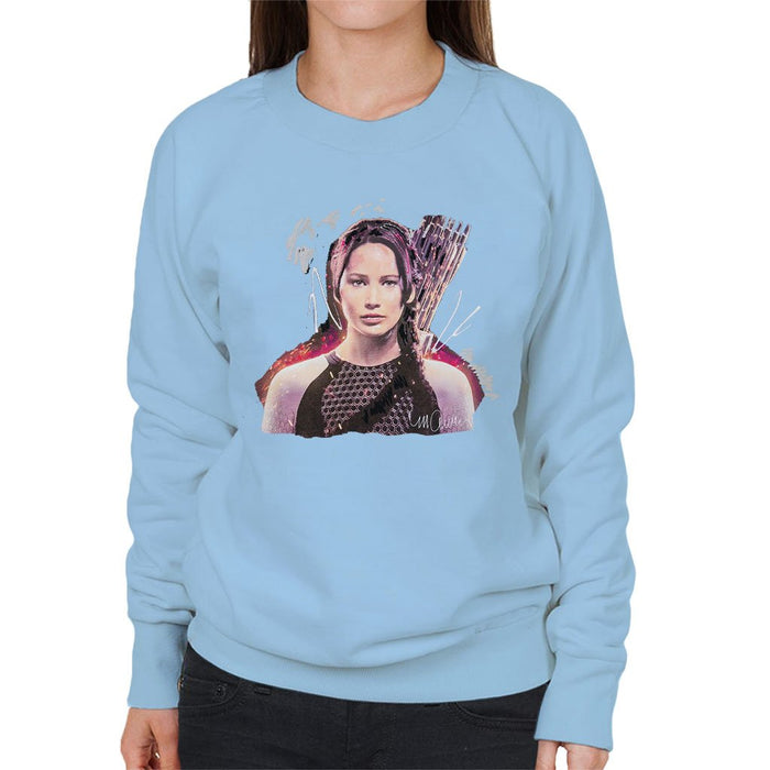 Sidney Maurer Original Portrait Of Jennifer Lawrence Hunger Games Womens Sweatshirt - Womens Sweatshirt