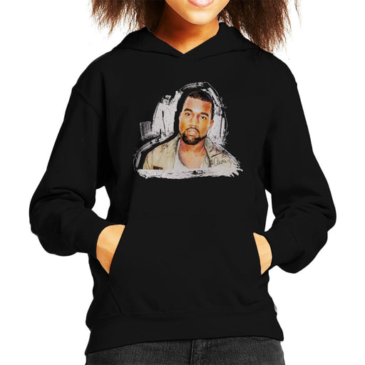 Sidney Maurer Original Portrait Of Kanye West Kids Hooded Sweatshirt - Kids Boys Hooded Sweatshirt