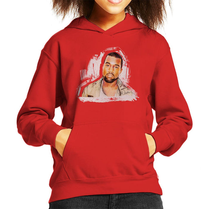 Sidney Maurer Original Portrait Of Kanye West Kids Hooded Sweatshirt - Kids Boys Hooded Sweatshirt