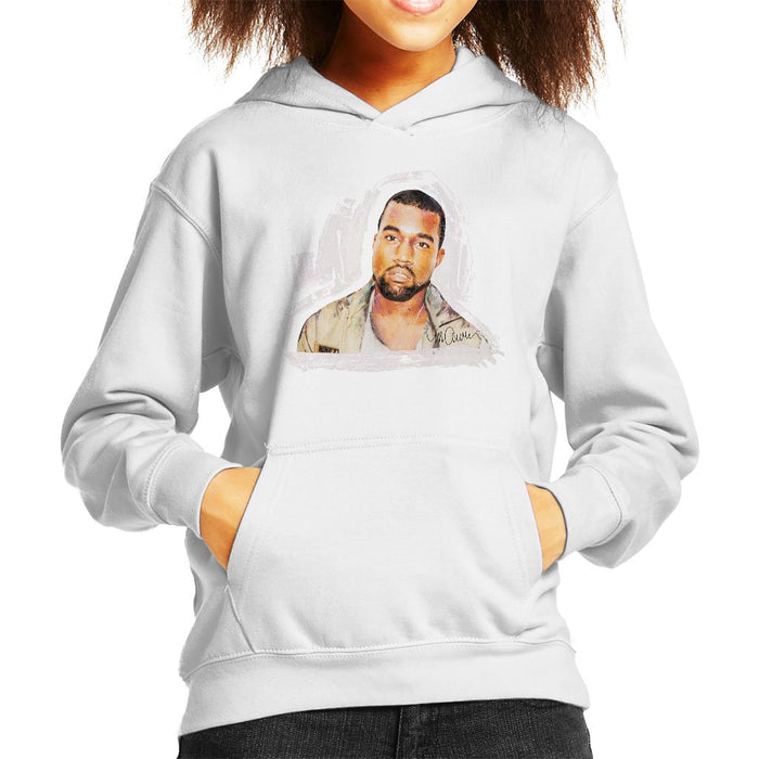 Sidney Maurer Original Portrait Of Kanye West Kids Hooded Sweatshirt - Kids Boys Hooded Sweatshirt