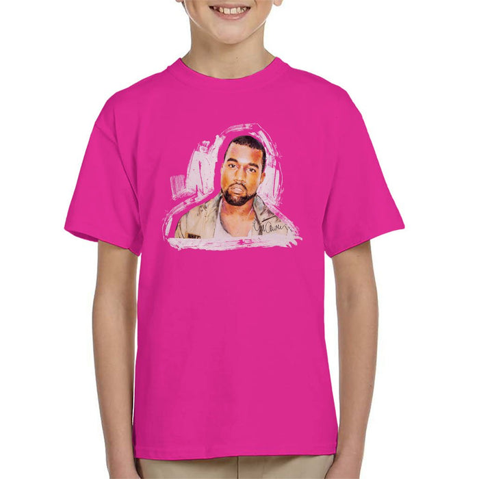 Sidney Maurer Original Portrait Of Kanye West Kids T-Shirt - Kids Boys T-Shirt