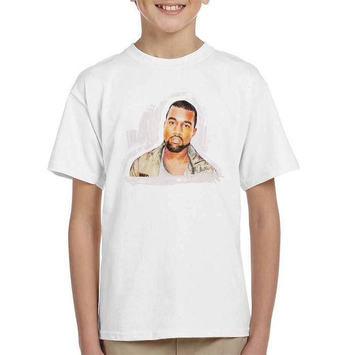 Sidney Maurer Original Portrait Of Kanye West Kids T-Shirt - Kids Boys T-Shirt