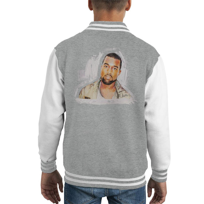 Sidney Maurer Original Portrait Of Kanye West Kids Varsity Jacket - Kids Boys Varsity Jacket