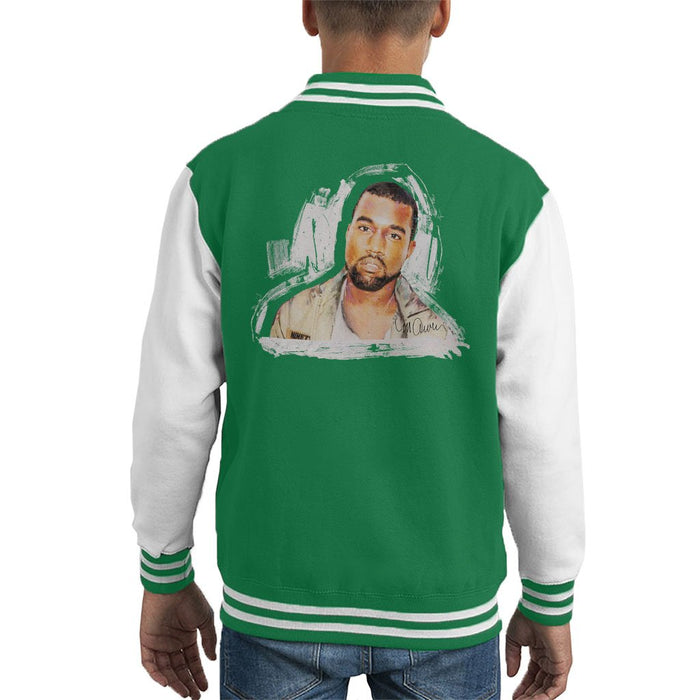 Sidney Maurer Original Portrait Of Kanye West Kids Varsity Jacket - Kids Boys Varsity Jacket