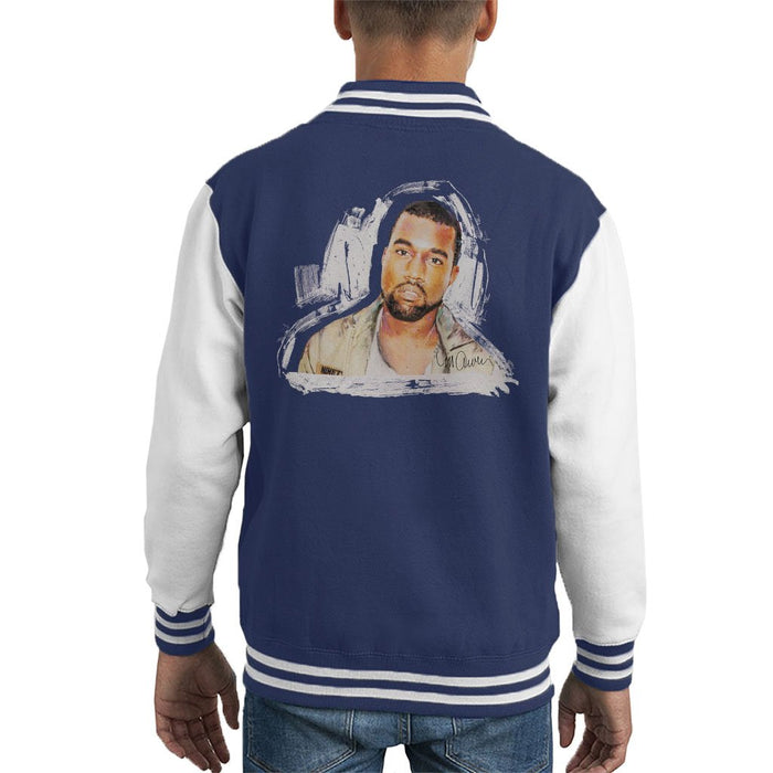 Sidney Maurer Original Portrait Of Kanye West Kids Varsity Jacket - Kids Boys Varsity Jacket