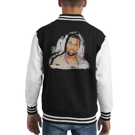 Sidney Maurer Original Portrait Of Kanye West Kids Varsity Jacket - Kids Boys Varsity Jacket