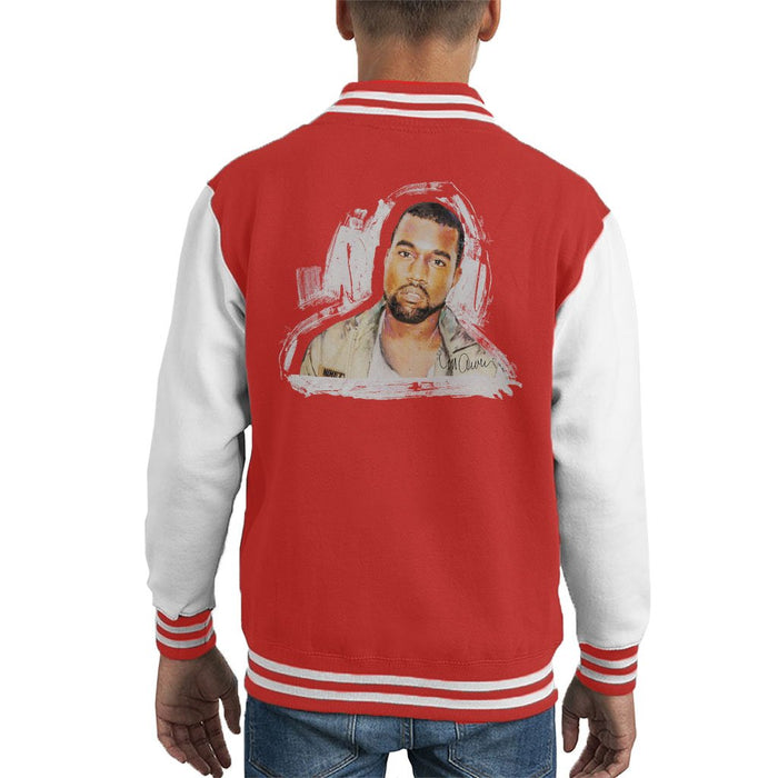 Sidney Maurer Original Portrait Of Kanye West Kids Varsity Jacket - Kids Boys Varsity Jacket