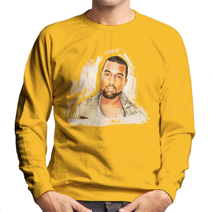 Sidney Maurer Original Portrait Of Kanye West Mens Sweatshirt - Small / Gold - Mens Sweatshirt